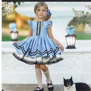 Tiffany Blue Girls Dress Dollcake Gleam in the light sz 2